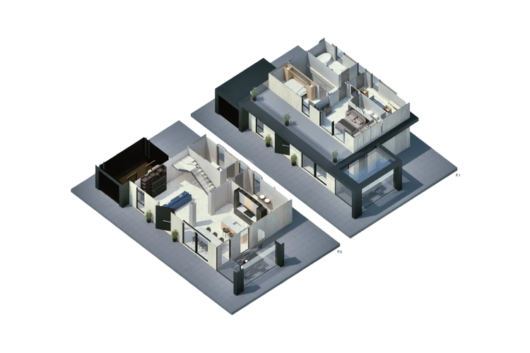 Luxury home_Quadrata doppia_Assonometria