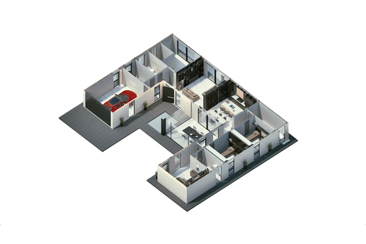 luxury home CC Shape 3d Plan